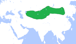 突厥汗国初期的疆域图
