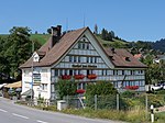 Gasthof zum Hirschen, nach einem Brand 1796 wieder aufgebaut.