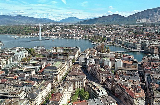 A image over Geneva and the lake