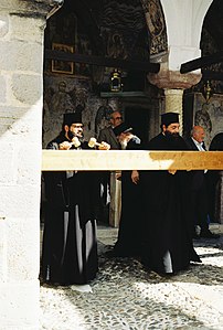 Greek orthodox Priests at Monastery of Saint John's