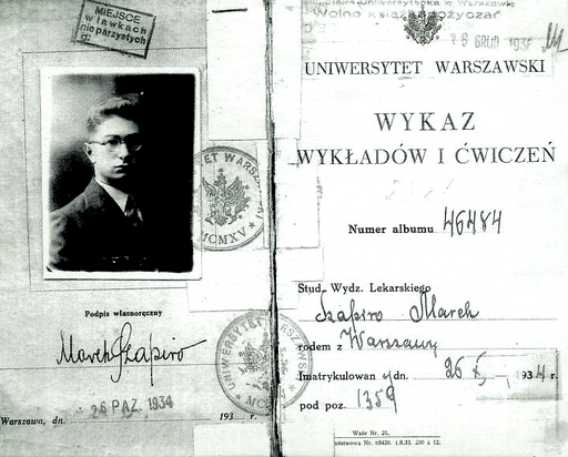 Index of Jewish student in Poland with Ghetto benche seal 1934.PNG