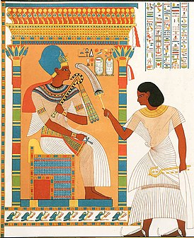 «Носитель опахала справа от фараона» Аменхотеп Хеви перед Тутанхамоном