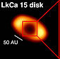 Protoplanetare Scheibe mit LkCa 15b im Inneren