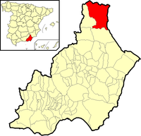 Situación de Vélez-Blanco en la provincia de Almería