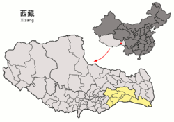 チベット自治区の中のニンティ市