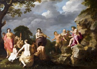 Musikalisk tävling mellan Apollo och Marsyas, Hallwylska museet, Stockholm.