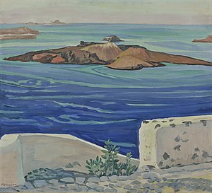 Kammeni islet, Santorini island, Greece. Konstantinos Maleas, 1925