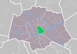 Lage von Binnenstad in der Gemeinde Groningen