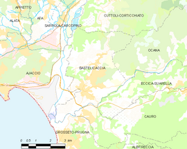 Mapa obce Bastelicaccia
