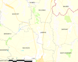 Mapa obce Labrihe
