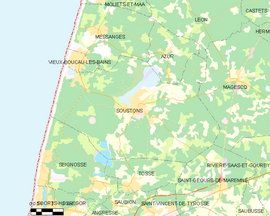 Mapa obce Soustons