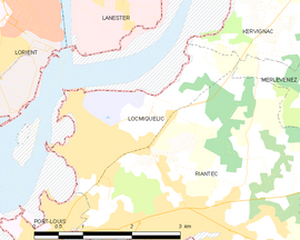 Mapa obce Locmiquélic