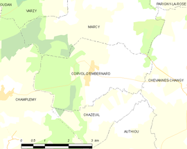 Mapa obce Corvol-d’Embernard