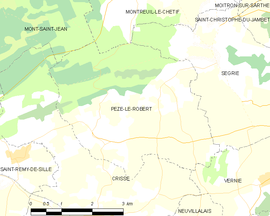 Mapa obce Pezé-le-Robert
