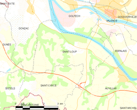 Mapa obce Saint-Loup