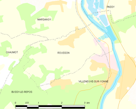 Mapa obce Rousson