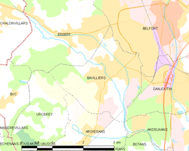 Mapa obce Bavilliers