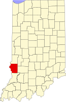 サリバン郡の位置を示したインディアナ州の地図