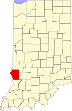 Sullivan County's location in انڈیانا