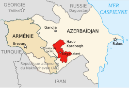 موقع ممر لاتشين في أذربيجان.