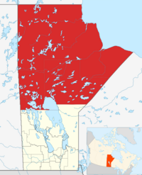 Localização da Região Norte em Manitoba.