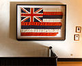 The 1898 Kingdom of Hawaii flag on display.