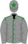 Grey, green seams on body, star on cap