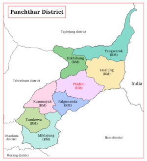 Divisional map of Panchthar district