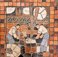 Steel industry mosaic (1902–06), Rotunda, Pennsylvania State Capitol, Harrisburg, Pennsylvania.