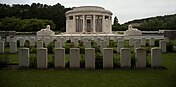 View of the memorial from the Hyde Park Corner (Royal Berks) Cemetery across the road