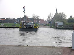 The ferry, with Eemdijk on the other side.