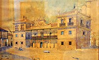 Proyecto de casa consistorial de Colmenar de Oreja. Acuarela sobre papel, 40 x 59 cm (1901).