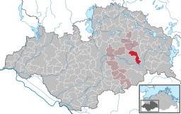 Läget för kommunen Rom i Landkreis Ludwigslust-Parchim