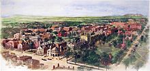 Richard Rummell's 1906 watercolor of the Yale campus facing north Rummell, Richard Yale University cropped.jpg