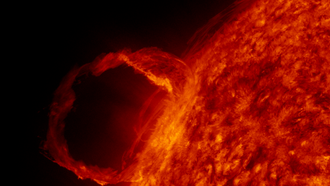 Solar prominence as recorded by SDO. a space Solar observatory SDO first light.png