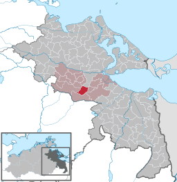 Läget för kommunen Sarnow i Landkreis Vorpommern-Greifswald