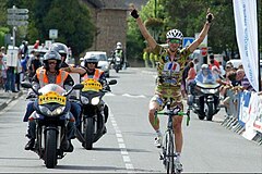 Arrivée d'une course cycliste