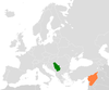 Location map for Serbia and Syria.