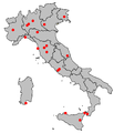 Serie A 2006-07 teams distribution map
