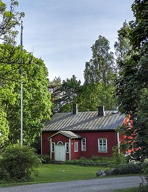 Fredriksberg skolas huvudbyggnad. Den nuvarande Sjundeå hembygdsmuseum.