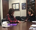 Susan Orfanos and Dianne Feinstein