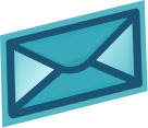 a teal mail envelope made from File:Mail reply.svg