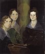 Die Brontë-Schwestern, Emily in der Bildmitte, auf einem Gemälde ihres Bruders Patrick Branwell (ca. 1834)
