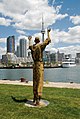 Migrants (bronze), 2007, Ireland Park, Toronto Harbourfront. The Jubilant Man stands 320 cm tall.
