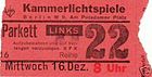 Eintrittskarte für die Kammerlichtspiele im Haus Vaterland 1940er Jahre