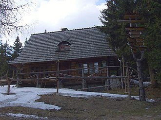 The building of PTTK (Polish Tourist Association) on Turbacz (the Gorce Mountains)
