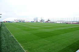 Ilham Əliyev "Qəbələ" Futbol Klubunun stadion və təlim-məşq bazası kompleksində aparılan tikinti işləri ilə tanış olmuşdur.jpg