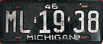 Номерной знак Мичигана 1946 года.JPG
