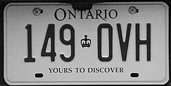 1996 Ontario license plate 149OVH commercial.jpg