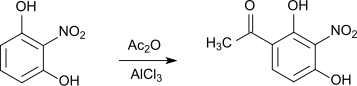 Acetylierung von 2-Nitroresorcin mit Essigsäureanhydrid